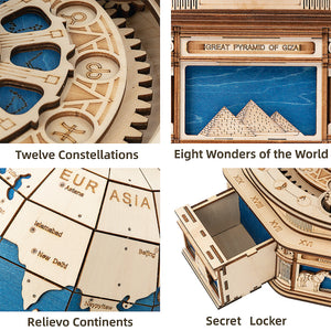 Terra Mater - Wooden Mechanical Globe