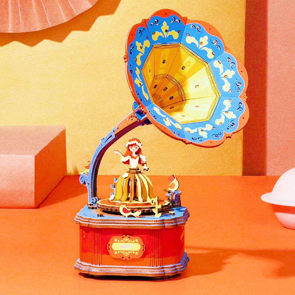 Gramophone Enfant avec 96 Cartes, Tourne-Disque Gramophone Enfant avec 96 Cartes, Tourne-Disque