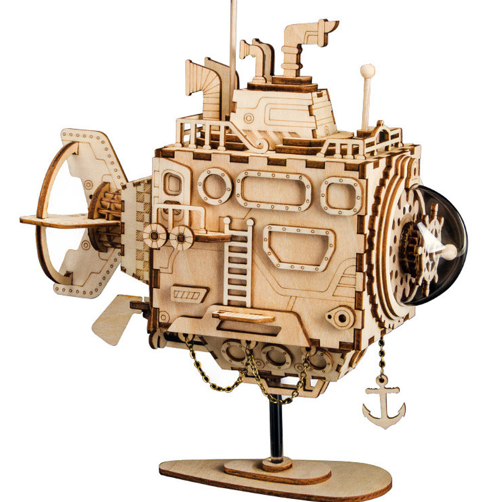 Submarine music box model building kit